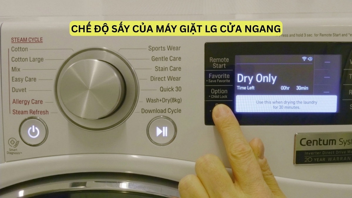 Cách sử dụng chế độ sấy của máy giặt LG cửa ngang không bị nhăn đồ